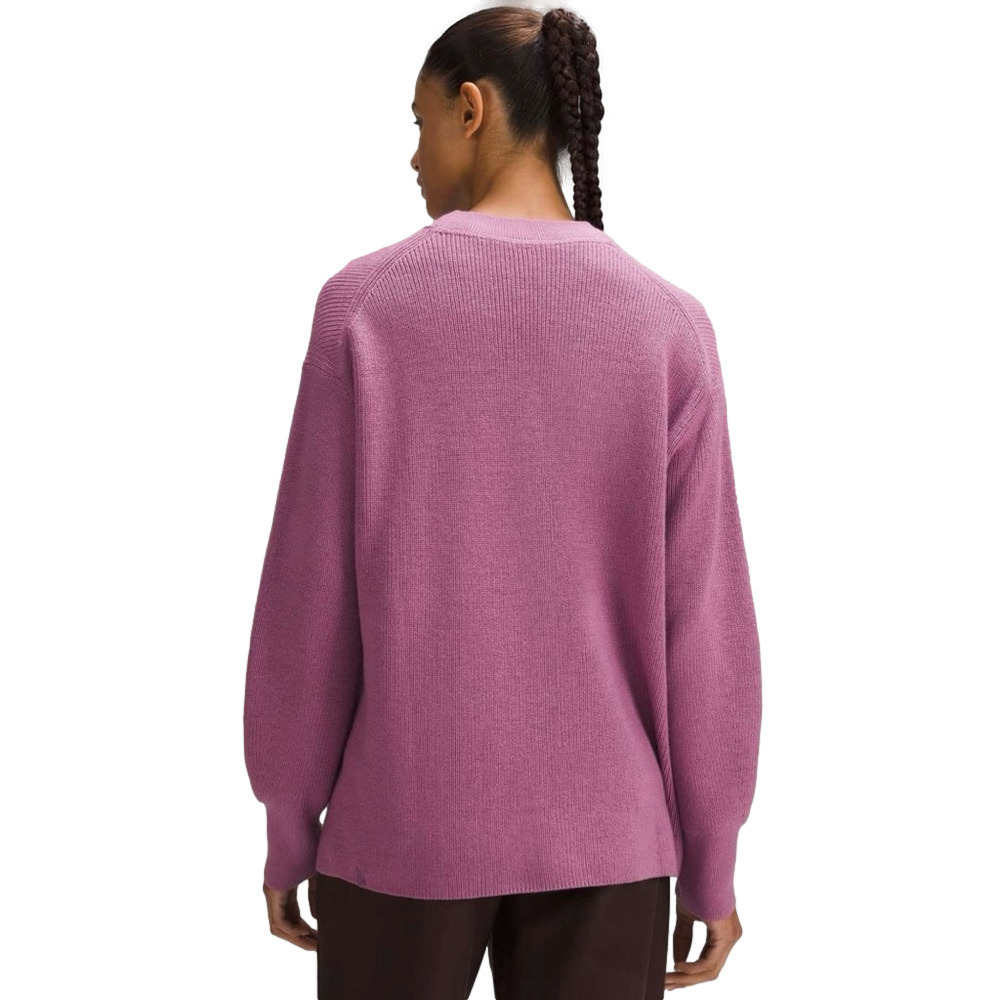 2023 Lululemon Merino Wool Blend Ribbed Crewneck Sweater Velvet Dust Pink Size 8 - Picture 6 of 10